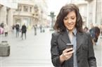 girl with smartphone in city