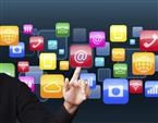 man with social media apps