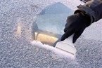 scraping windshield ice